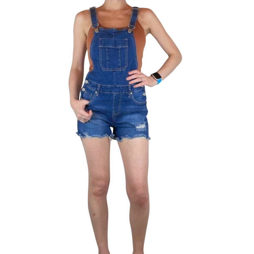 YMI Distressed Denim Shortalls – Size 3